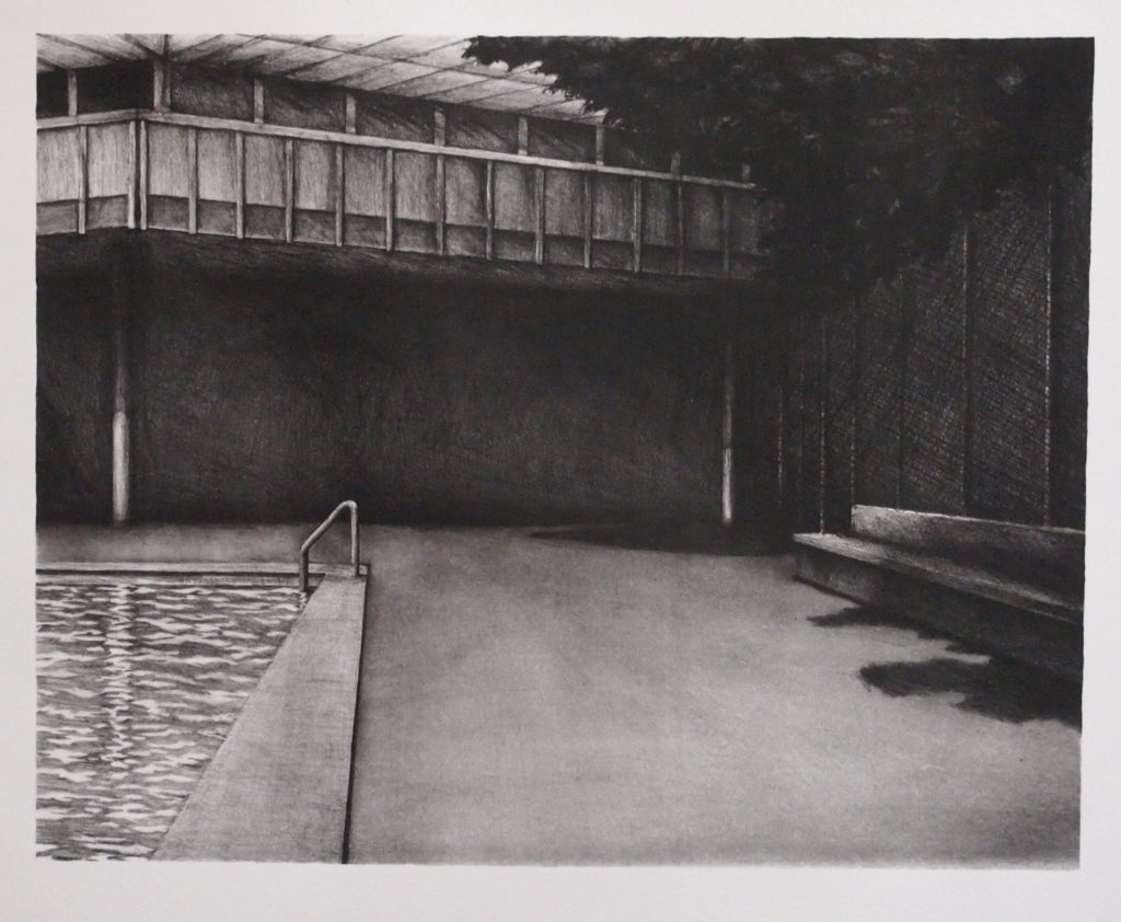 Peter Baczek "Poolside" lithograph 11" x 14" 2020