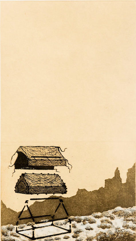 Brett Day "Refuge" etching with chine collé 28" x 20" 2019