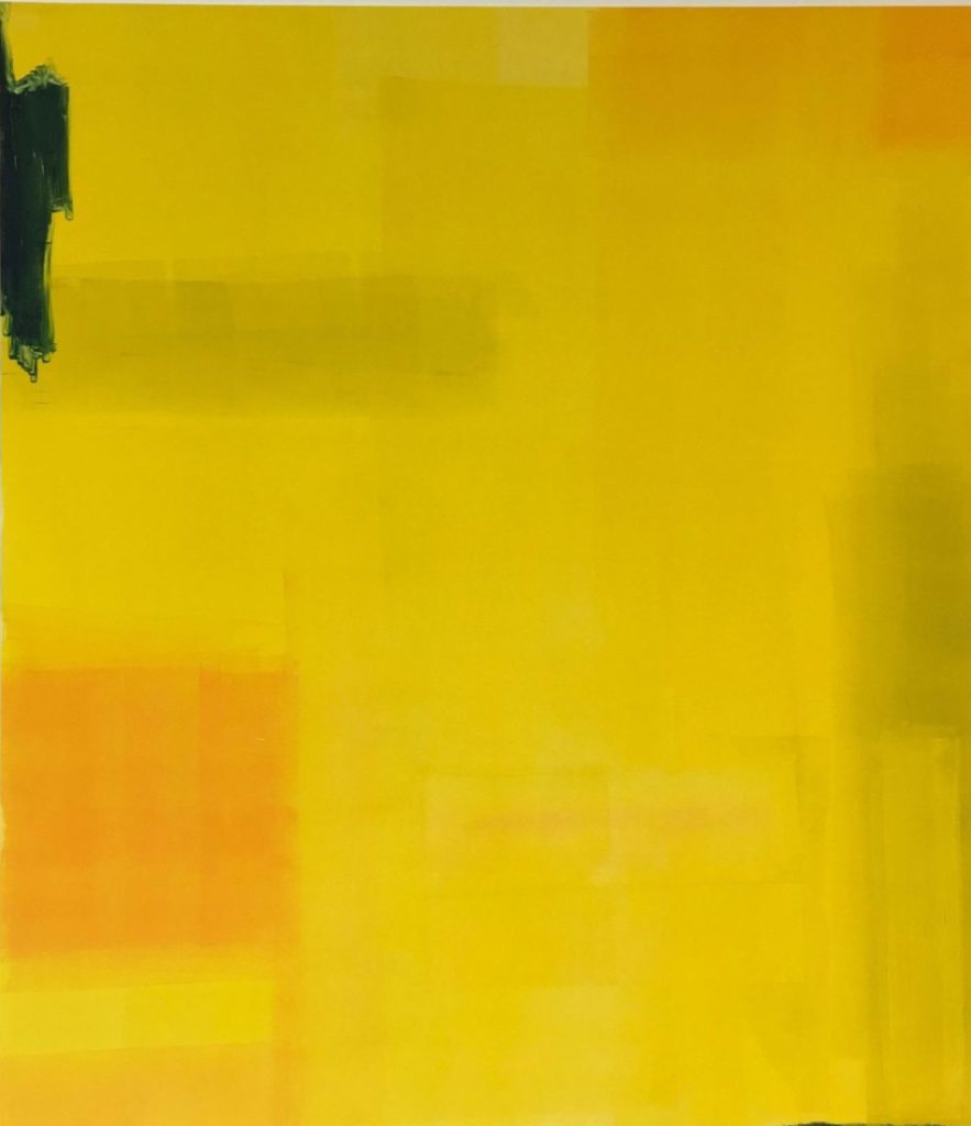 Laurie Blessen "Inside the Yellow Edges No.3" monotype 26" x 22" 2019