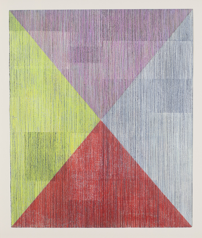 BabeBabette Cooijmans, Colourfields III no.6, silkscreen monoprint and colorpencil on painted paper, 23,4 in x 19,7 in, 2021