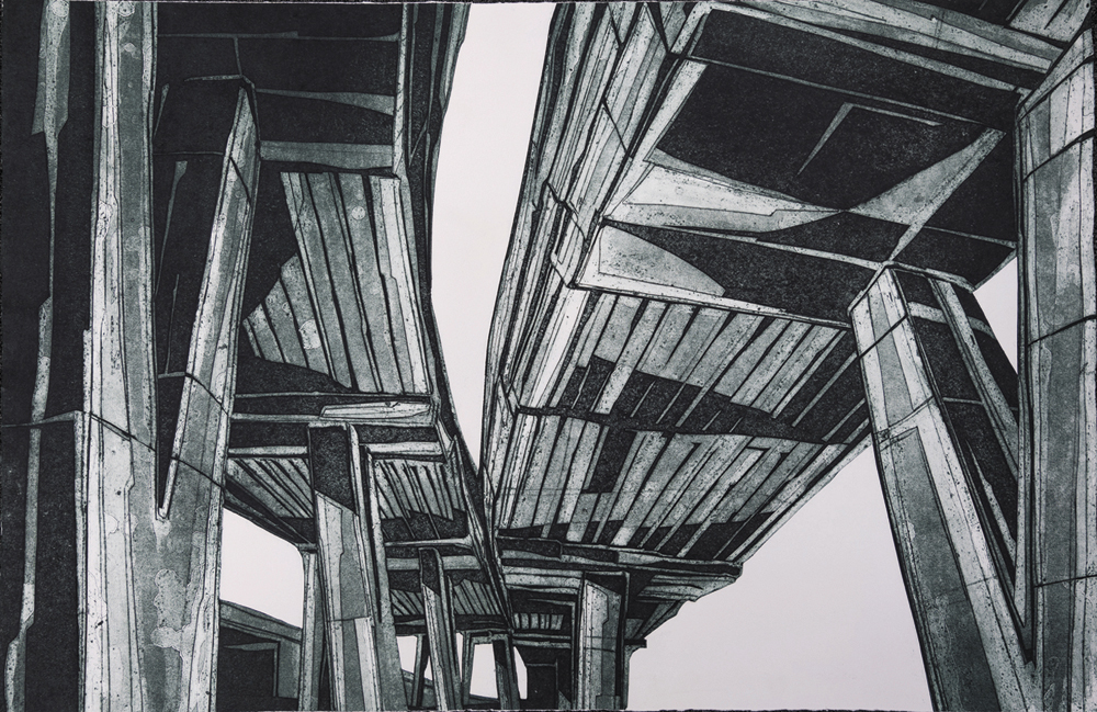 Barry Goodman, Highway, Collagraph, 27.5in x 41.8 in