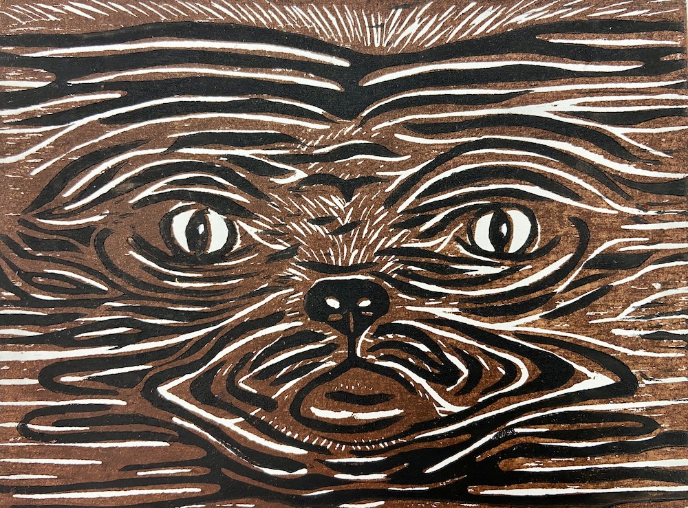 Kelly Autumn, Dogwood, Mokuhanga woodcut, 6 in x 8 in, 2021