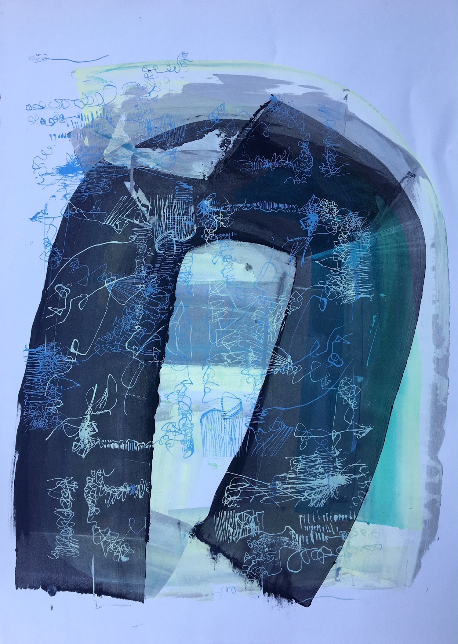 Kelsey Overstreet, Language, Serigraphy monoprint, 22 in x 30 in, 2018