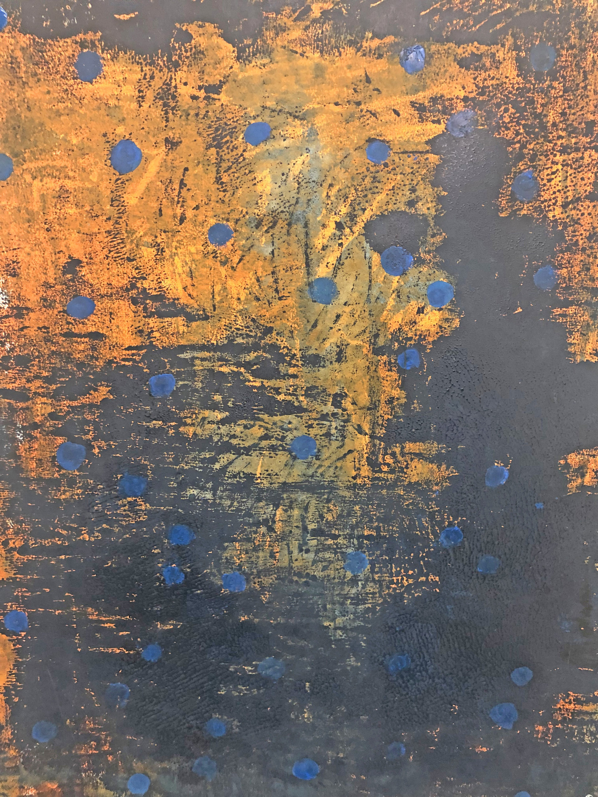 Lola Fraknoi, Blue Neurons, Monoprint, 30 in x 22 in, 2021
