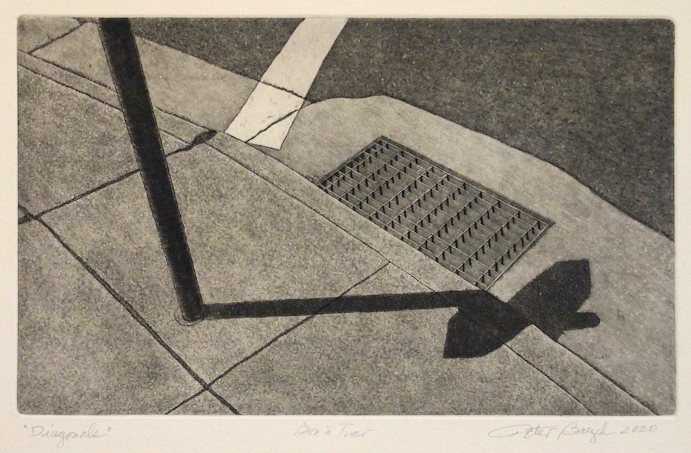Peter Baczek, Diagonals, Etching, 6 in x 10 in, 2020