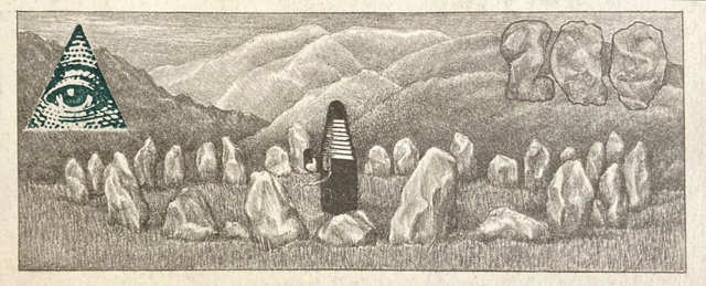 Untitled Study from 1996 (celebrating the 200th Anniversary of Senefelder's invention), lithograph, 2.25 x 5.75, Cynthia Osborne. Photo: Roxanne Sexuaer